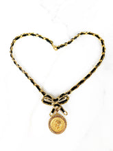 Load image into Gallery viewer, CHANEL 1995 BARBIE CRYSTAL COCO MEDALLION PATENT LEATHER CHOKER  NECKLACE BRACELET SET