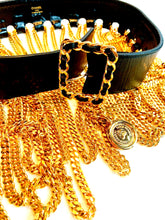 Load image into Gallery viewer, CHANEL ICONIC 1991 CHAIN FRINGE LEATHER SKIRT BELT FASHION HISTORY