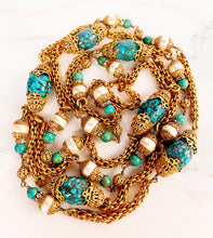 Load image into Gallery viewer, CHANEL RARE MASSIVE GRIPOIX TURQUOISE GLASS PEARLS SAUTOIR