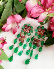 Load image into Gallery viewer, RARE CHANEL FLORAL GRIPOIX CHANDELIER EARRINGS 1993
