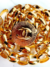 Load image into Gallery viewer, CHANEL MASSIVE LINK 1980s GOLDEN SUN LOGO CC MEDALLION CHAIN BELT NECKLACE