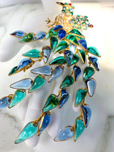 Load image into Gallery viewer, EXTRAORDINARY AND RARE CHANEL GRIPOIX PEACOCK PENDANT BROOCH