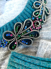 Load image into Gallery viewer, CHANEL 2008 JEWELED CASHMERE CELEBRITY SWEATER CARDIGAN JACKET