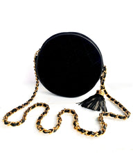 Load image into Gallery viewer, CHANEL ROUND SUEDE LEATHER TASSEL POMPOM VINTAGE BAG