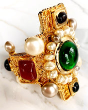 Load image into Gallery viewer, CHANEL RARE ICONIC 1990 RUNWAY BYZANTINE GRIPOIX CUFF BRACELET