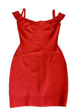 Load image into Gallery viewer, AZZEDINE ALAIA RED S/S 1992 VINTAGE OFF SHOULDER BODYCON DRESS