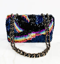 Load image into Gallery viewer, CHANEL 2021 K SEQUIN RAINBOW FLAP BAG PRISTINE