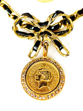 Load image into Gallery viewer, CHANEL 1995 BARBIE CRYSTAL COCO MEDALLION PATENT LEATHER CHOKER  NECKLACE BRACELET SET