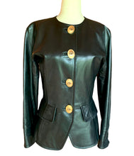 Load image into Gallery viewer, CHRISTIAN DIOR JOHN GALLIANO 1991 JUMBO LOGO BUTTON LEATHER JACKET