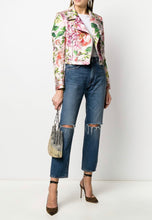 Load image into Gallery viewer, DOLCE & GABBANA PINK FLORAL BROCADE METALLIC BIKER JACKET NEW