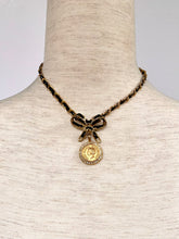 Load image into Gallery viewer, CHANEL 1995 BARBIE CRYSTAL COCO MEDALLION PATENT LEATHER CHOKER  NECKLACE BRACELET SET