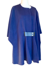 Load image into Gallery viewer, LOUIS VUITTON THICK CASHMERE JACKET CAPE PONCHO WITH LEATHER BELT