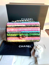 Load image into Gallery viewer, CHANEL 2022 SUMMER LARGE MODEL BRIGHT PASTEL SEQUIN CROSSBODY BAG