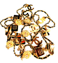 Load image into Gallery viewer, CHANEL EXTRA LONG LEATHER LACED 18 LUCKY CHARMS NECKLACE 1995