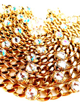 Load image into Gallery viewer, CHANEL ICONIC 4 LAYER HOLOGRAPHIC CRYSTAL CHAIN BELT NECKLACE 1992