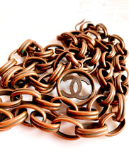 Load image into Gallery viewer, CHANEL RARE BRONZE LINK CC LOGO CHAIN LAYERED BELT NECKLACE 1991
