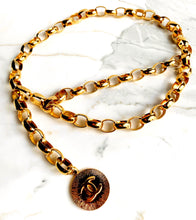 Load image into Gallery viewer, CHANEL MASSIVE LINK 1980s GOLDEN SUN LOGO CC MEDALLION CHAIN BELT NECKLACE