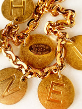 Load image into Gallery viewer, CHANEL PAILLETTES LETTERS LOGO COIN MEDALLION NECKLACE 1993