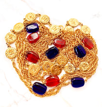 Load image into Gallery viewer, CHANEL MULTI COIN GRIPOIX XXL RED AND BLUE SAUTIOR