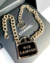 Load image into Gallery viewer, CHANEL MASSIVE RUE CAMBON ENAMEL PARISIAN STREET SIGN NECKLACE