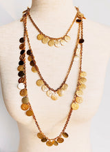Load image into Gallery viewer, CHANEL PAILLETTES LETTERS LOGO COIN MEDALLION NECKLACE 1993