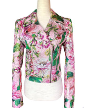 Load image into Gallery viewer, DOLCE & GABBANA PINK FLORAL BROCADE METALLIC BIKER JACKET NEW