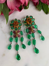 Load image into Gallery viewer, RARE CHANEL FLORAL GRIPOIX CHANDELIER EARRINGS 1993