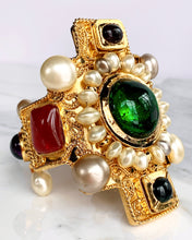 Load image into Gallery viewer, CHANEL RARE ICONIC 1990 RUNWAY BYZANTINE GRIPOIX CUFF BRACELET