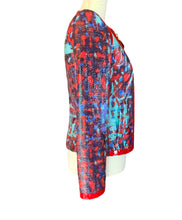 Load image into Gallery viewer, VERSACE PATENT JACKET SIZE 38 PRISTINE SPECTACULAR RED BLUE TURQUOISE