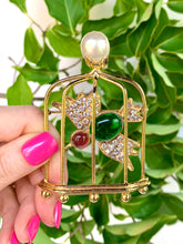 Load image into Gallery viewer, RARE CHANEL MASSIVE BIRD CAGE GRIPOIX GLASS PEARL BROOCH
