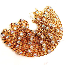 Load image into Gallery viewer, CHANEL ICONIC 4 LAYER HOLOGRAPHIC CRYSTAL CHAIN BELT NECKLACE 1992
