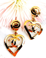 Load image into Gallery viewer, CHANEL BARBIE COLLECTION HEART EARRINGS 1995
