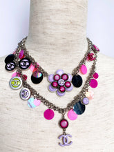Load image into Gallery viewer, CHANEL FLOWER POWER PINK CC SEQUIN CHARM NECKLACE BELT 2004