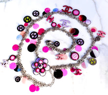 Load image into Gallery viewer, CHANEL FLOWER POWER PINK CC SEQUIN CHARM NECKLACE BELT 2004