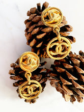 Load image into Gallery viewer, CHANEL MASSIVE DOUBLE LOGO ROPE HOOP EARRINGS 1993