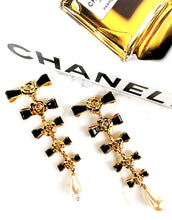 Load image into Gallery viewer, CHANEL ICONIC MASSIVE BOW CAMELLIA SHOULDER DUSTER 1990 EARRING
