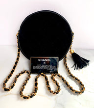 Load image into Gallery viewer, CHANEL ROUND SUEDE LEATHER TASSEL POMPOM VINTAGE BAG