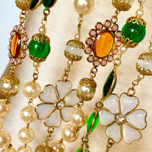 Load image into Gallery viewer, CHANEL EXCEPTIONAL GRIPOIX POURED GLASS CAMELLIA PEARL SAUTOIR