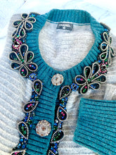 Load image into Gallery viewer, CHANEL 2008 JEWELED CASHMERE CELEBRITY SWEATER CARDIGAN JACKET