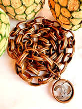 Load image into Gallery viewer, CHANEL RARE BRONZE LINK CC LOGO CHAIN LAYERED BELT NECKLACE 1991