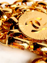 Load image into Gallery viewer, CHANEL MASSIVE LINK 1980s GOLDEN SUN LOGO CC MEDALLION CHAIN BELT NECKLACE