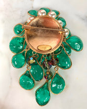 Load image into Gallery viewer, CHANEL CASCADE  OF EMERALD GRIPOIX CHARMS WATERFALL BROOCH 1994