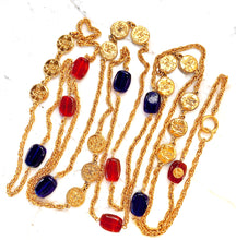 Load image into Gallery viewer, CHANEL MULTI COIN GRIPOIX XXL RED AND BLUE SAUTIOR