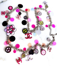 Load image into Gallery viewer, CHANEL FLOWER POWER PINK CC SEQUIN CHARM NECKLACE BELT 2004