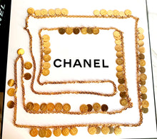 Load image into Gallery viewer, CHANEL PAILLETTES LETTERS LOGO COIN MEDALLION NECKLACE 1993