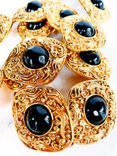 Load image into Gallery viewer, CHANEL BLACK GRIPOIX GLASS ORNATE ARABESQUE JEWELED BELT NECKLACE
