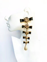 Load image into Gallery viewer, CHANEL ICONIC MASSIVE BOW CAMELLIA SHOULDER DUSTER 1990 EARRING