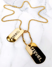Load image into Gallery viewer, CHANEL 1993 ORIGINAL DOUBLE DOG TAG RUNWAY NECKLACE