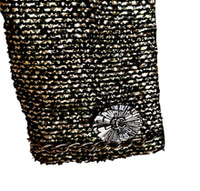 Load image into Gallery viewer, CHANEL BLACK RUNWAY JACKET WITH METALLIC SILVER TWEED LINING 2012