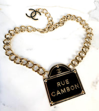Load image into Gallery viewer, CHANEL MASSIVE RUE CAMBON ENAMEL PARISIAN STREET SIGN NECKLACE